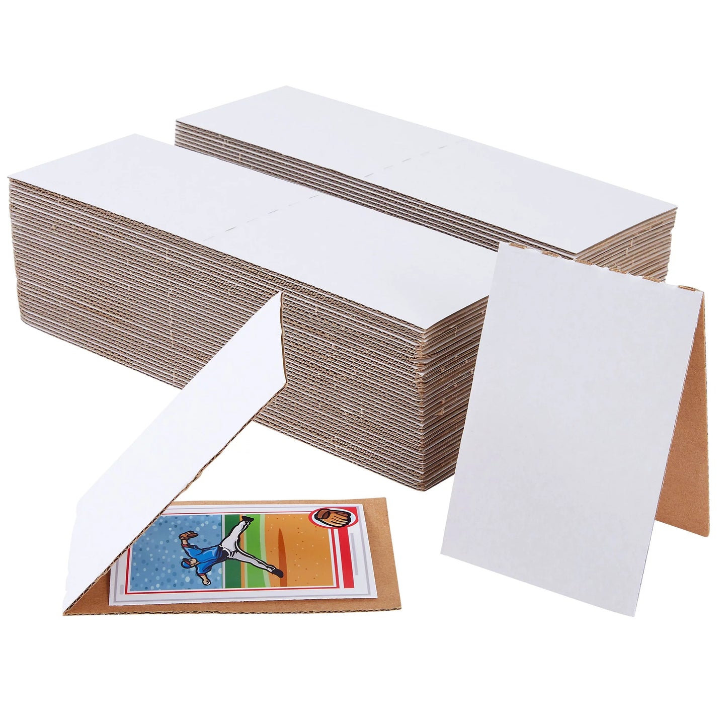 75 Pack Corrugated Cardboard Sleeves for Sports Cards, Trading Card Shipping Supplies, Flat Vending 3 X 4.5"
