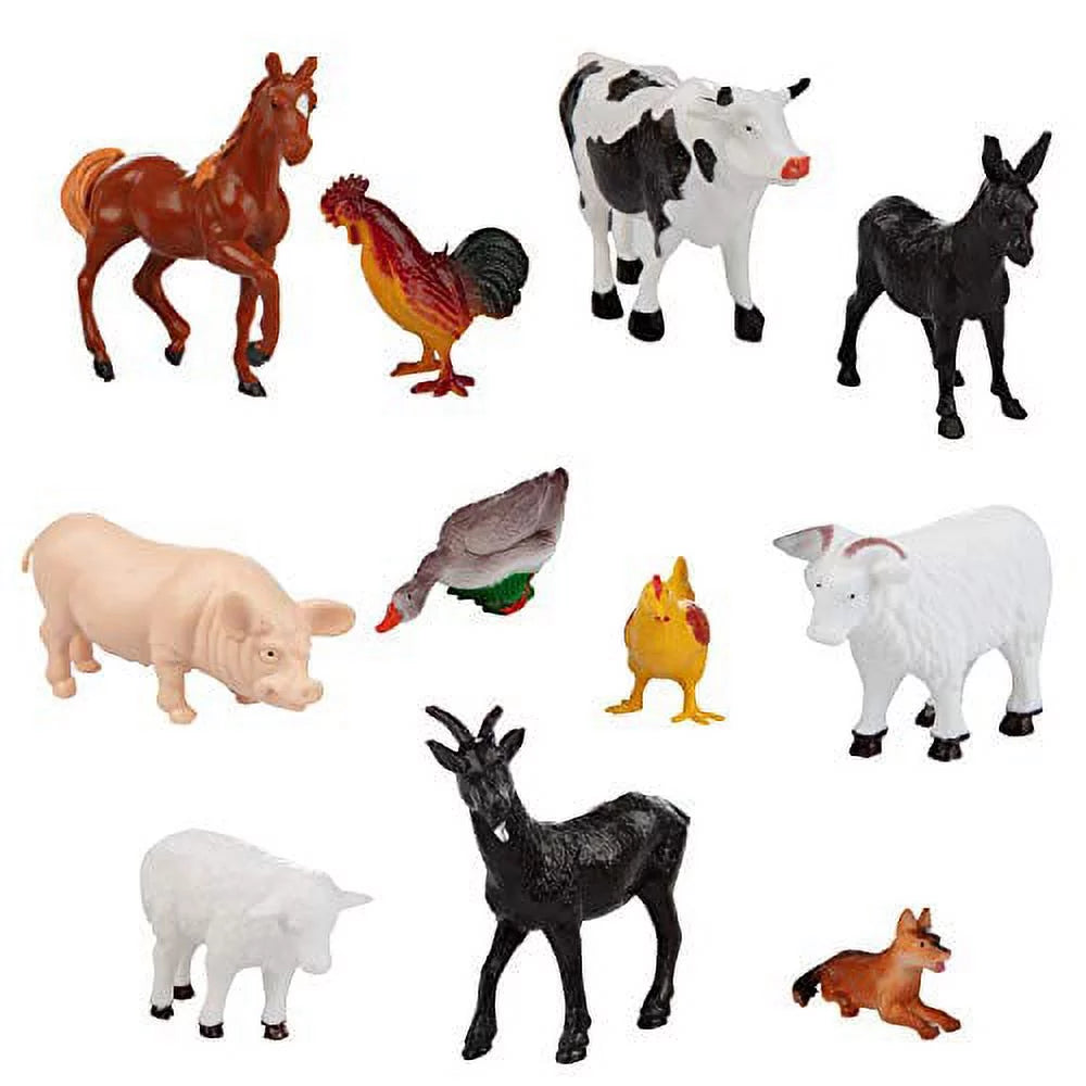 Farm Animal Action Figures - Big Bucket of Farm Animals - 50 Pieces in Set!
