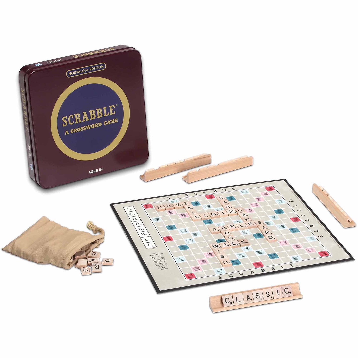 Scrabble Nostalgia Edition Tin Board Game, by