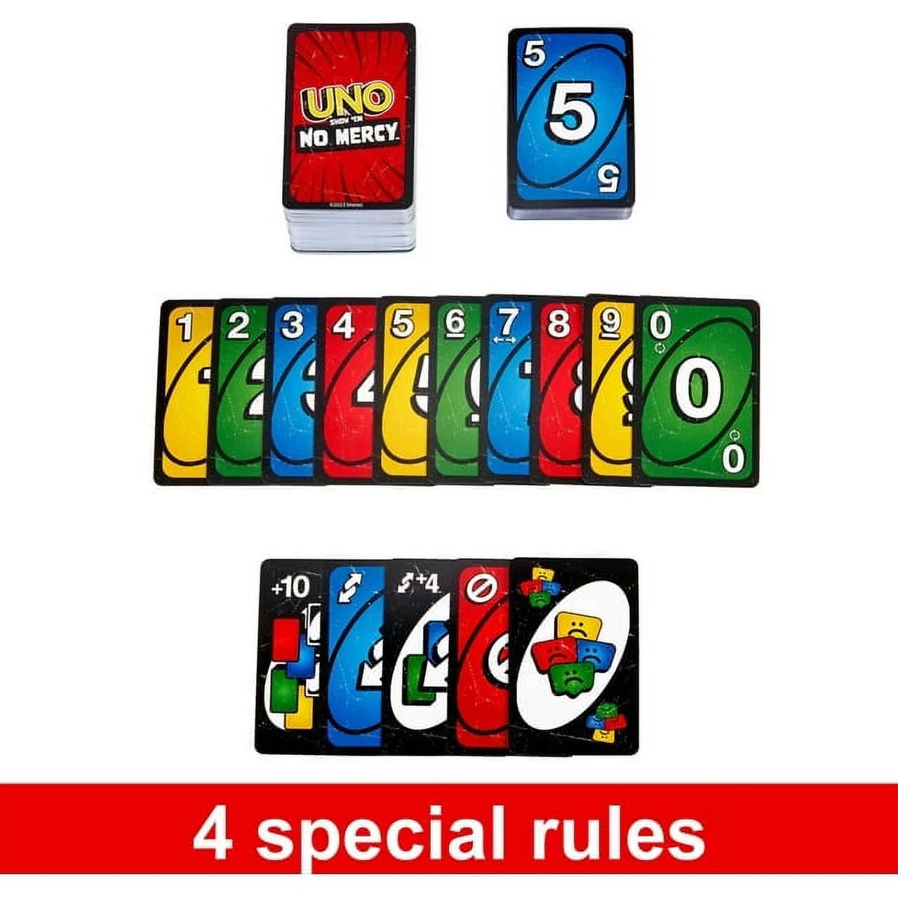 UNO Show Em No Mercy Card Game for Kids, Adults & Family Night, Parties and Travel