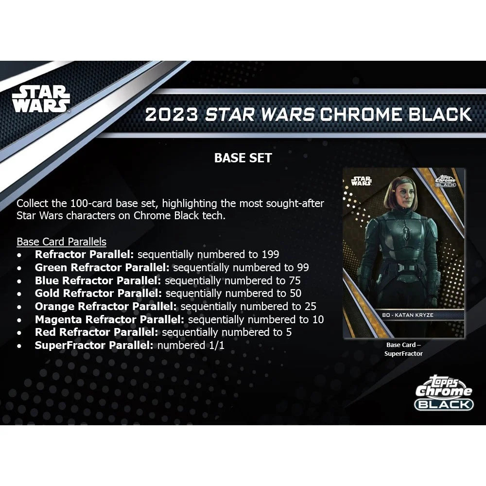 Star Wars 2023 Galaxy 2023  Chrome Black Trading Card HOBBY Box (1 Encased Autograph)