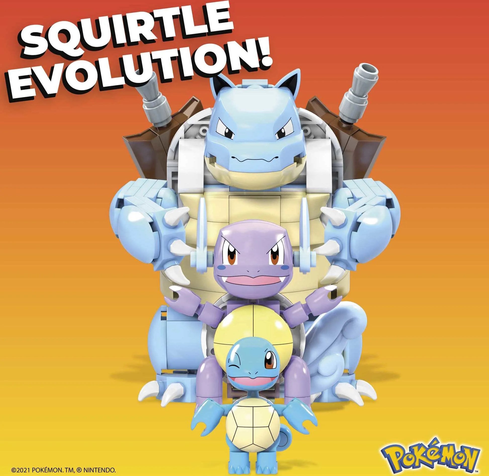 Pokemon Squirtle Building Toy Kit with 3 Action Figures (379 Pieces) for Kids