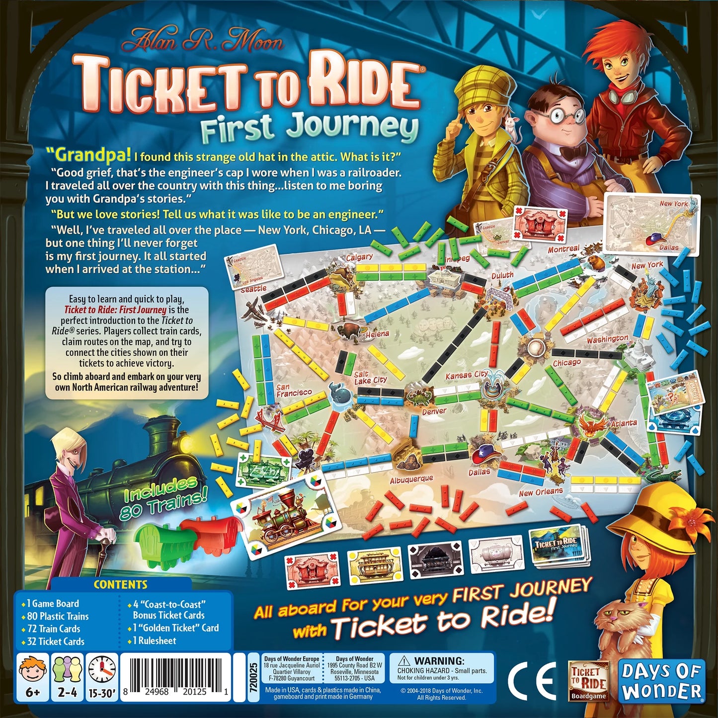 Ticket to Ride First Journey Strategy Board Game for Ages 6 and Up, from