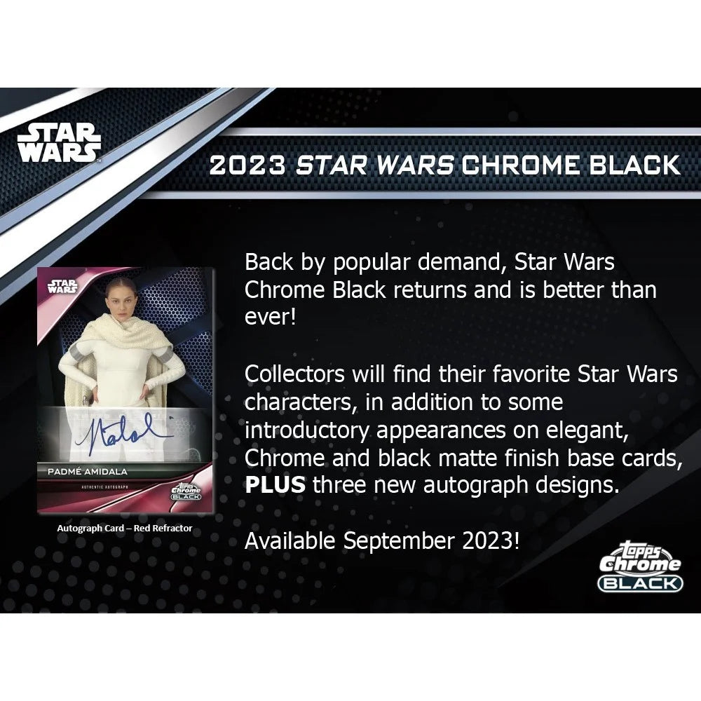 Star Wars 2023 Galaxy 2023  Chrome Black Trading Card HOBBY Box (1 Encased Autograph)