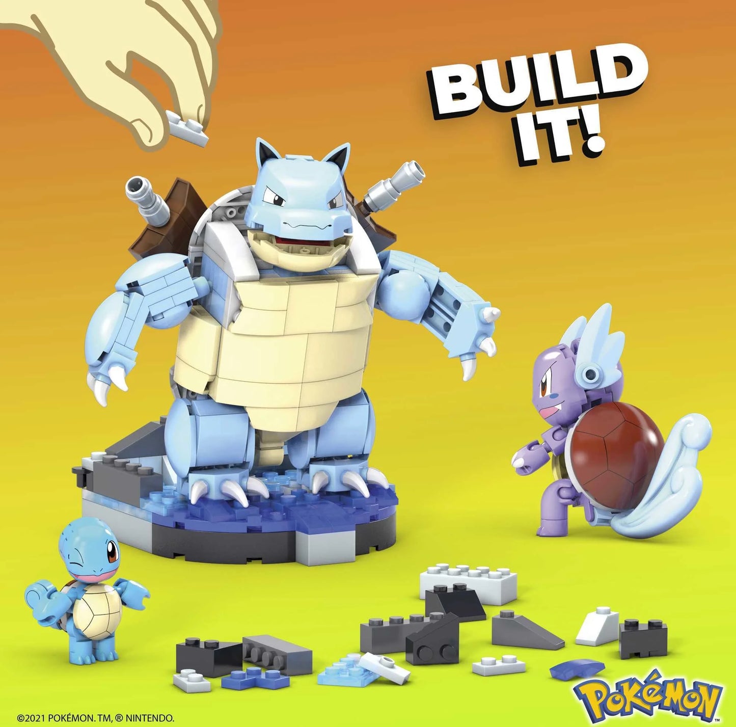 Pokemon Squirtle Building Toy Kit with 3 Action Figures (379 Pieces) for Kids