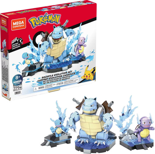 Pokemon Squirtle Building Toy Kit with 3 Action Figures (379 Pieces) for Kids