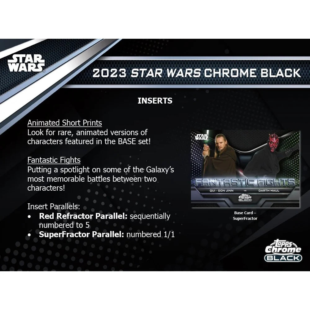 Star Wars 2023 Galaxy 2023  Chrome Black Trading Card HOBBY Box (1 Encased Autograph)