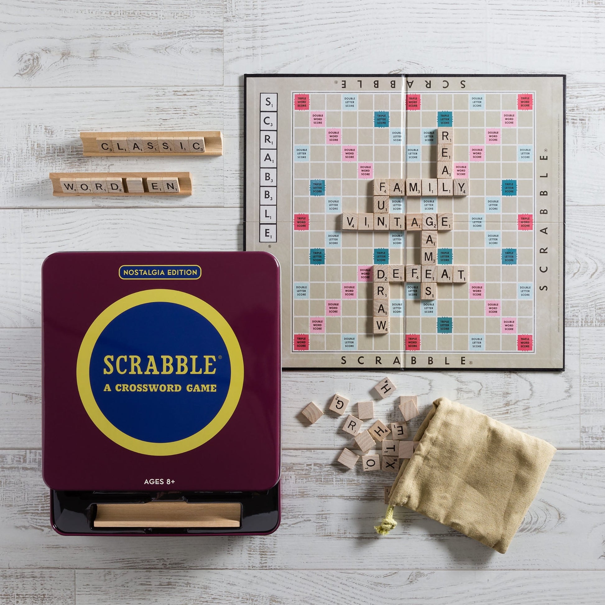 Scrabble Nostalgia Edition Tin Board Game, by